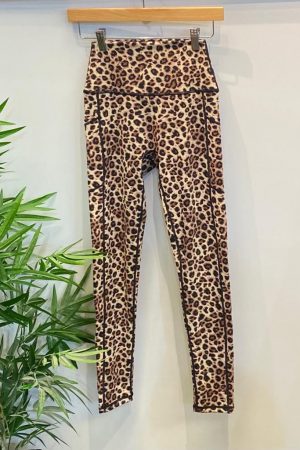 Squat Proof Align Leggings - Leopard Yellow