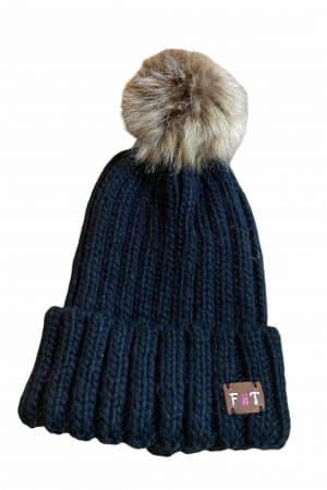 Navy Bobble Beanie