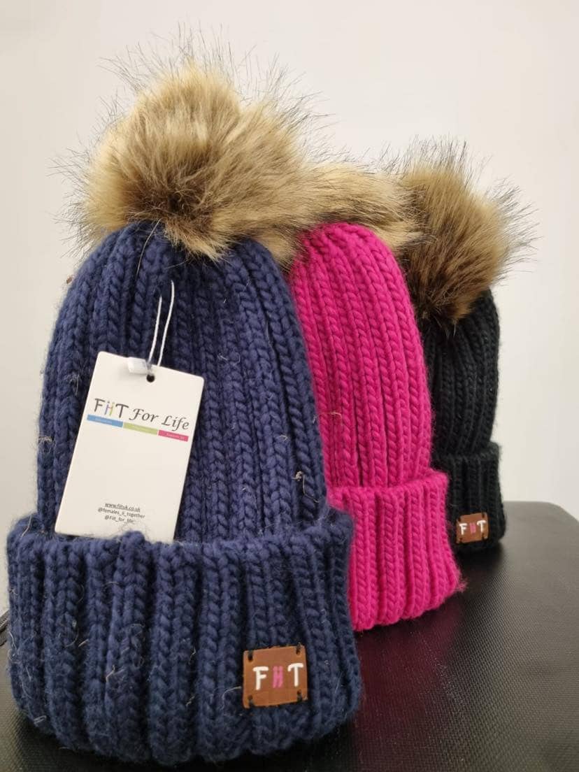 Navy Bobble Beanie