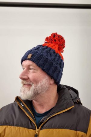 Navy and Red Beanie