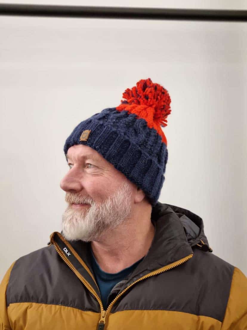 Navy and Red Beanie