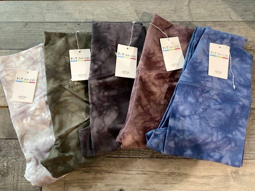 Squat Proof Align Leggings (Soft) Blue Tie Dye